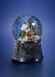 Christmas Musical Snow Globe "Christmas Snowstorm", baggrundsbelysning, automatisk elektrisk snestorm, glas