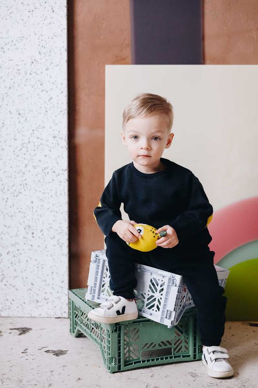 Bio Pullover " Lemon" Dunkelgrau
