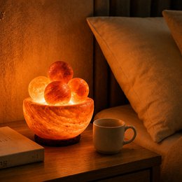 Himalaya-Salzkristalllampe – 4 Massagekugeln 2 kg – Naturmaterial – Geschenk- und Dekorationsidee