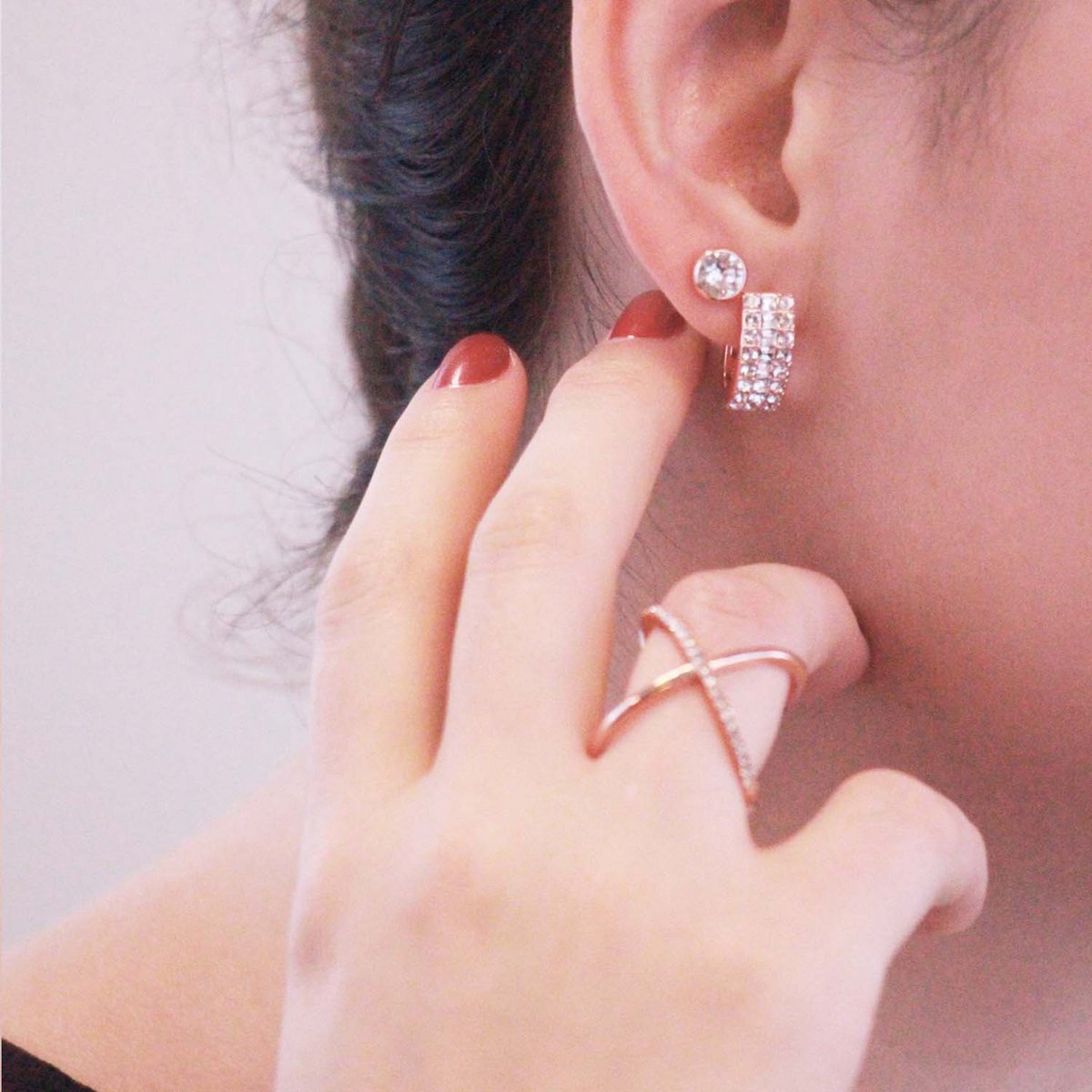 Boucles d'oreilles Olena - Oder Rosé et Cristal