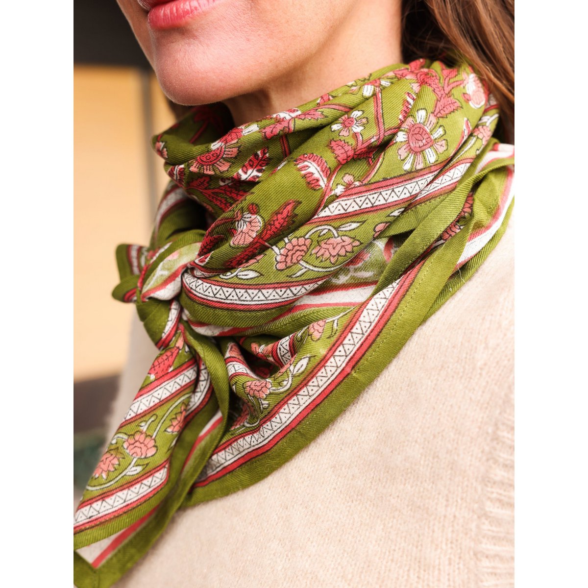 Foulard Adulte Delhi Menthe 100 cm