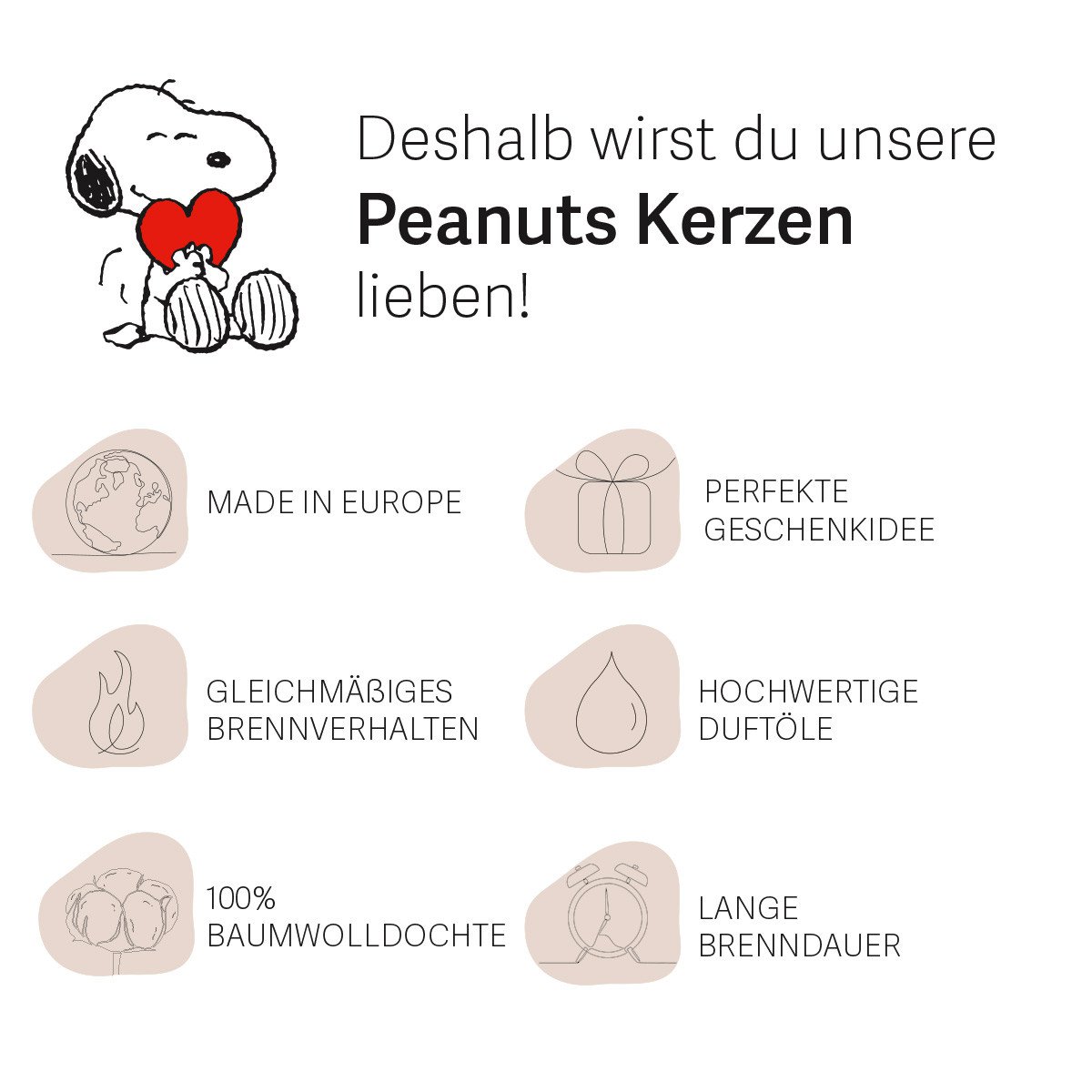 Świeca zapachowa Peanuts Home Sweet Home - 250g
