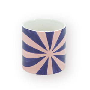 Topf – Blumentopf – Wirbel – Blau/Rosa – 15,5 x 15,5 x 16 cm