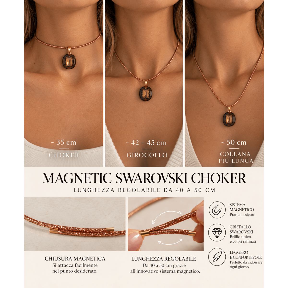 Imperfectly Precious Magnetic Choker -Swarovski Crystal