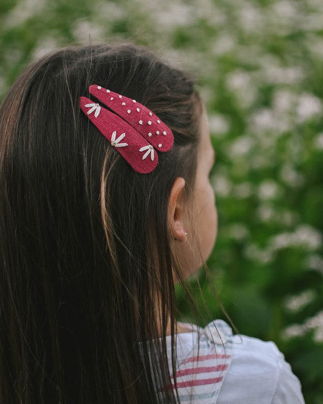 Fermagli per capelli in fiore di lampone