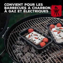 Set van 2 geëmailleerde stalen barbecueschalen 21 x 12 cm FM Professional Barbecue
