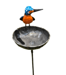 Metal baby kingfisher skål på pind