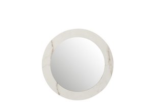 J-Line mirror Marmer - glass - white - small - Ø 60 cm