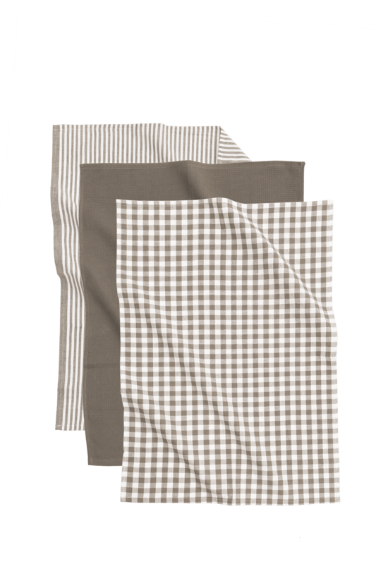Viskestykk XL -linjer - sæt/3 - 50x70 cm