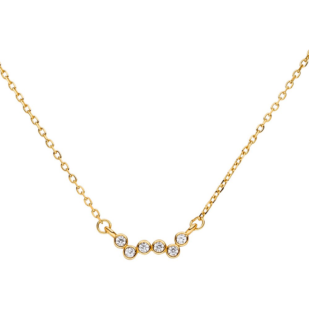 Ketting met hanger 6 zirkonia samengevoegd 925 zilver-goud