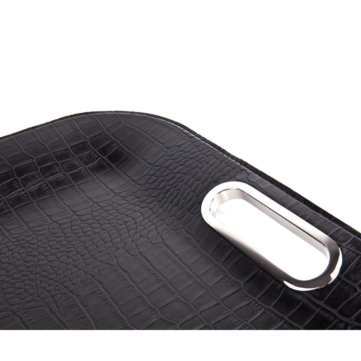 Comprimé rectangular plates plates en cuir synthétique noir crocody