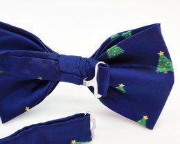 Bowtie - Blue with Xmas trees