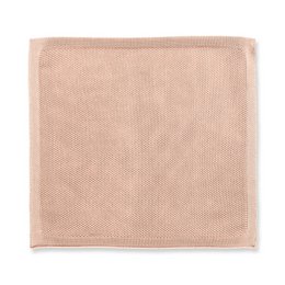 Rosenquarz-Strickkrawatte und Einstecktuch-Set