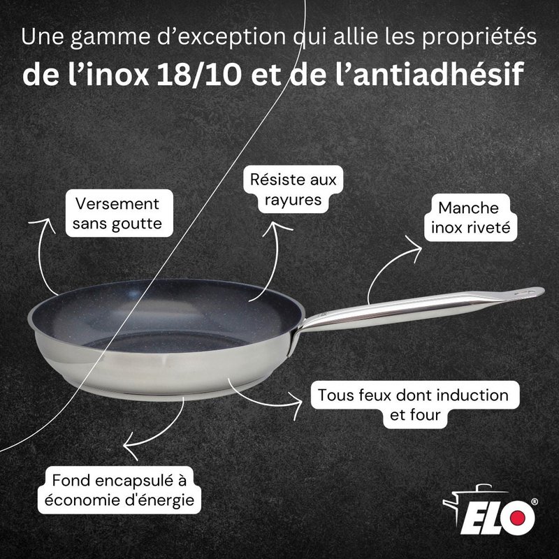 Cooking pan with ceramic coating without PFAS 32 cm Profi Therm Platinum Elo