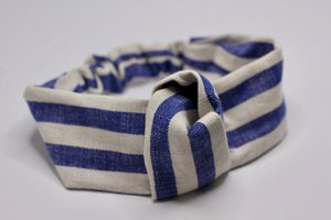 Handgemaakte hoofdband Ole knoop | Blauw