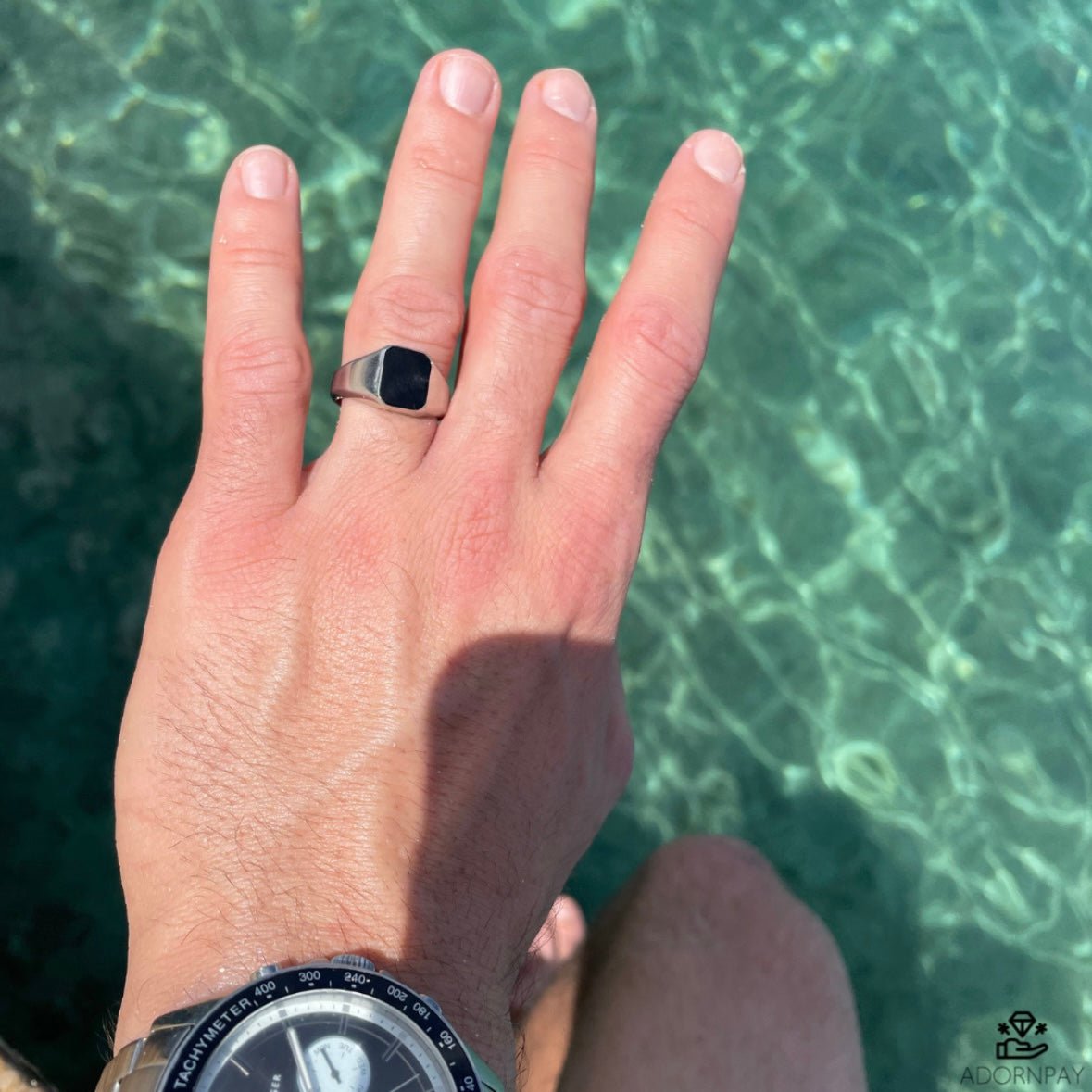 Il potere di onice | Anello di Signet | Argento