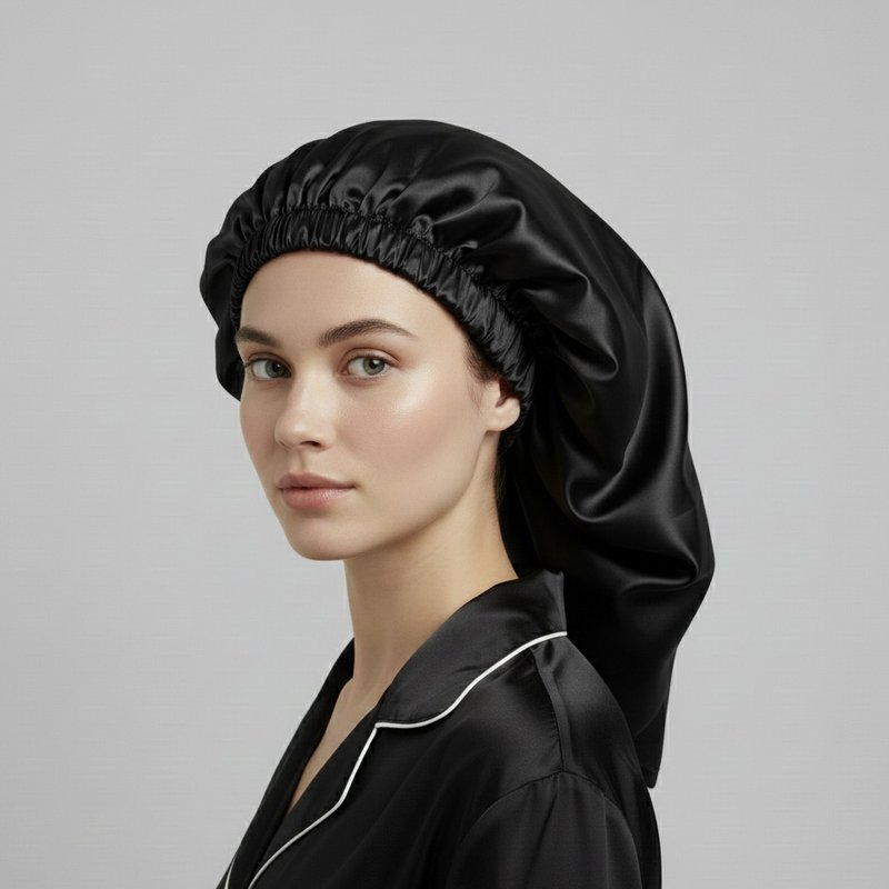 YOSMO 100 % Mulberry Silk Sleep Hårklud – Stor – Til langt, tykt og krøllet hår