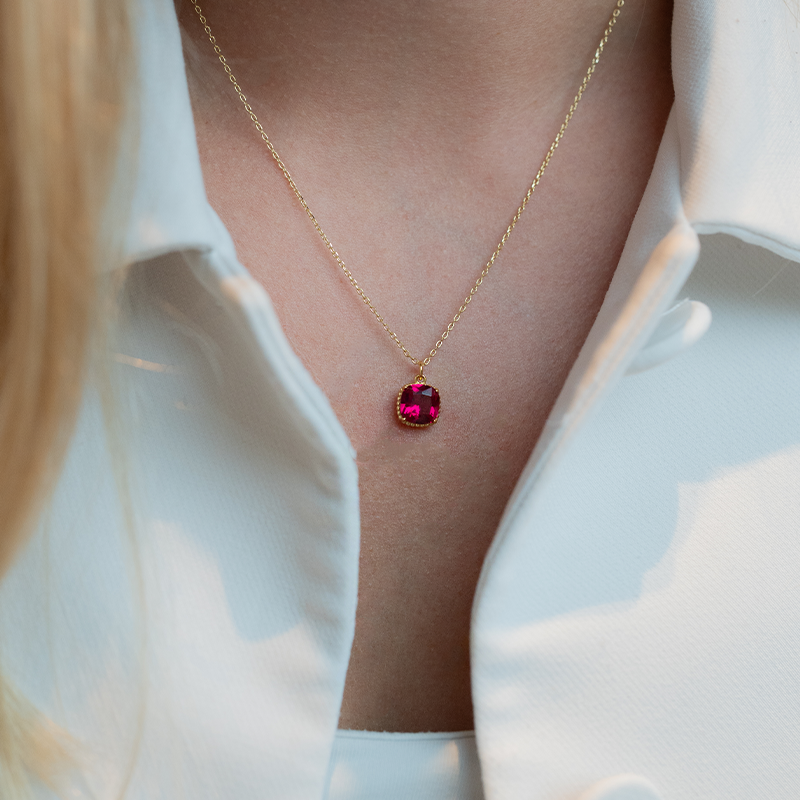 Birthstone Necklace July ruby
