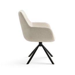 Drejelig - Spisestuestole med armlæn sæt af 2 - Olivia - Beige - Stof