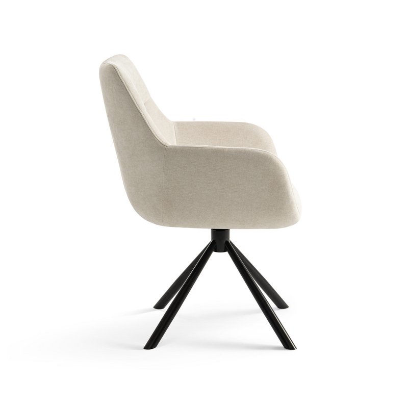 Drejelig - Spisestuestole med armlæn sæt af 2 - Olivia - Beige - Stof