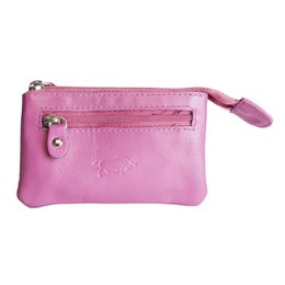 Portachiavi In 11 Colori - Portachiavi In Pelle - Con 2 Tasche Con Cerniera