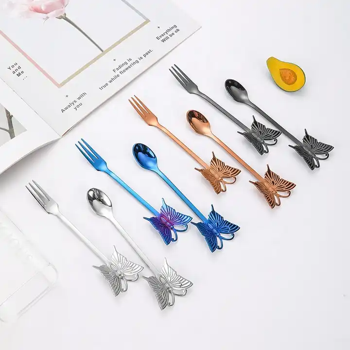 "Butterfly" spoon - For tea, coffee or desserts - 4 colors available