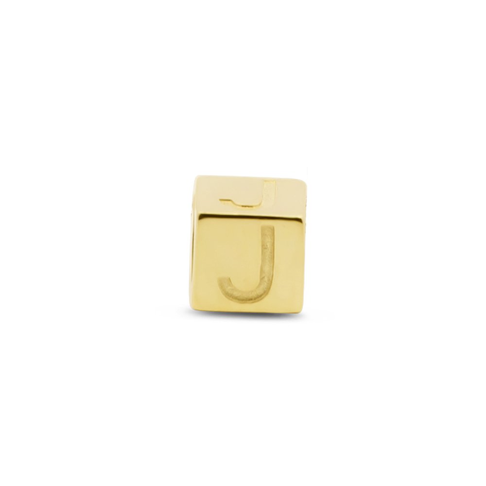 New Bling 9NBG-912J Złota kostka z literą J - 3,8 mm - wisiorek - 14 karatów - Złoto