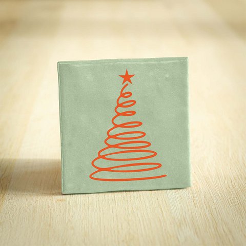 Tegeltje Kerst - Lichtgroen - Kerstboom