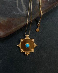 Hanger ketting | Gau turkoois goud messing