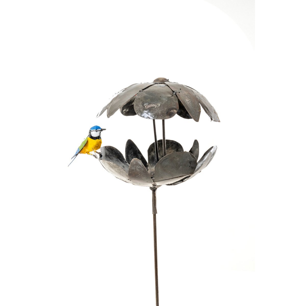 ZIMBA-ARTS METALOWY KARMNIK DYNIOWY BLUE TIT NA PATYKU