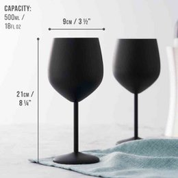Wine glass matt black 4x50cl