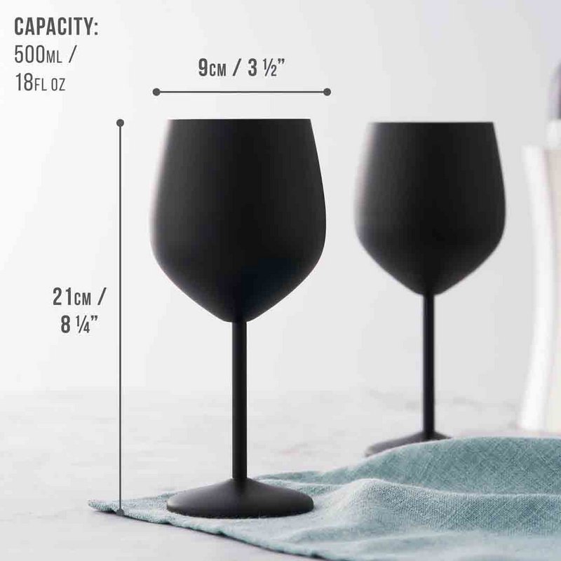 Wine glass matt black 4x50cl