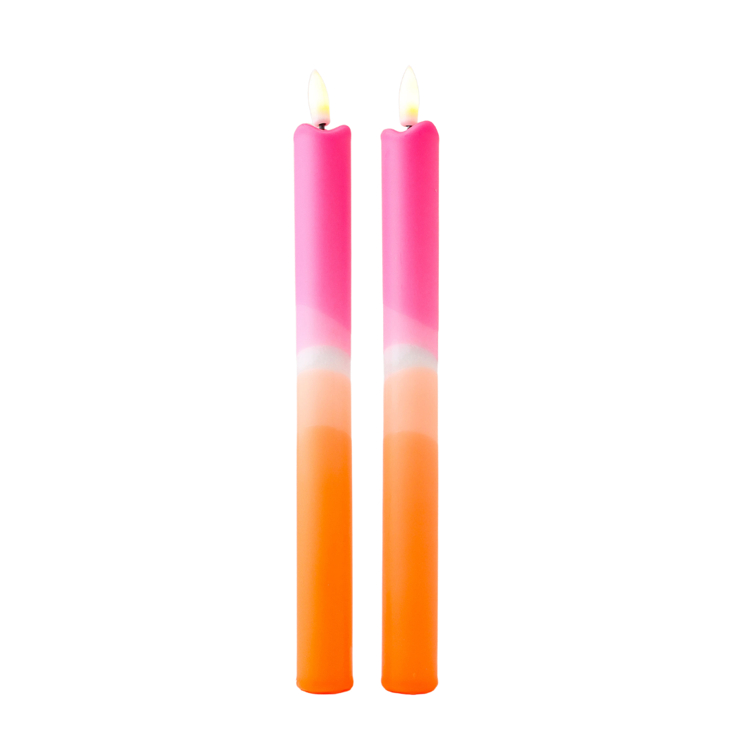 LED-søjlelys Pink Orange - Sæt med 2