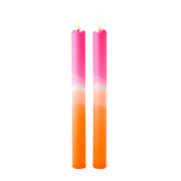 LED-søjlelys Pink Orange - Sæt med 2