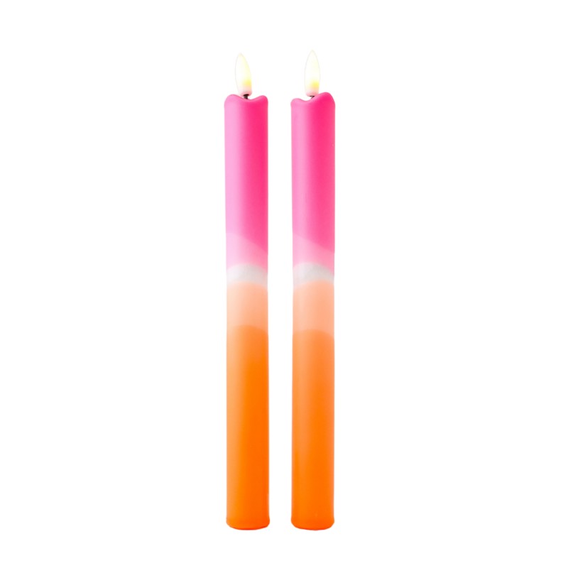 LED-søjlelys Pink Orange - Sæt med 2