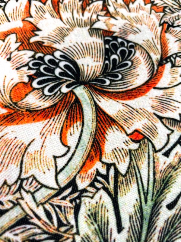 William Morris varm orange kaprifolie botanisk pudebetræk | WIM015
