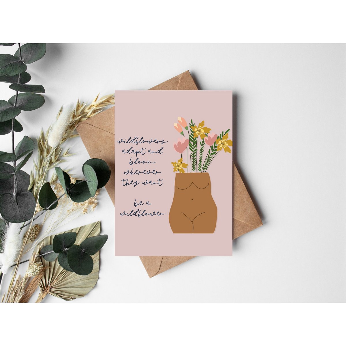 Postkarte "be a wildflower" - feministische Postkarte