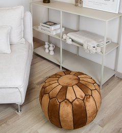Velvet Pouffe - Caramel Brown