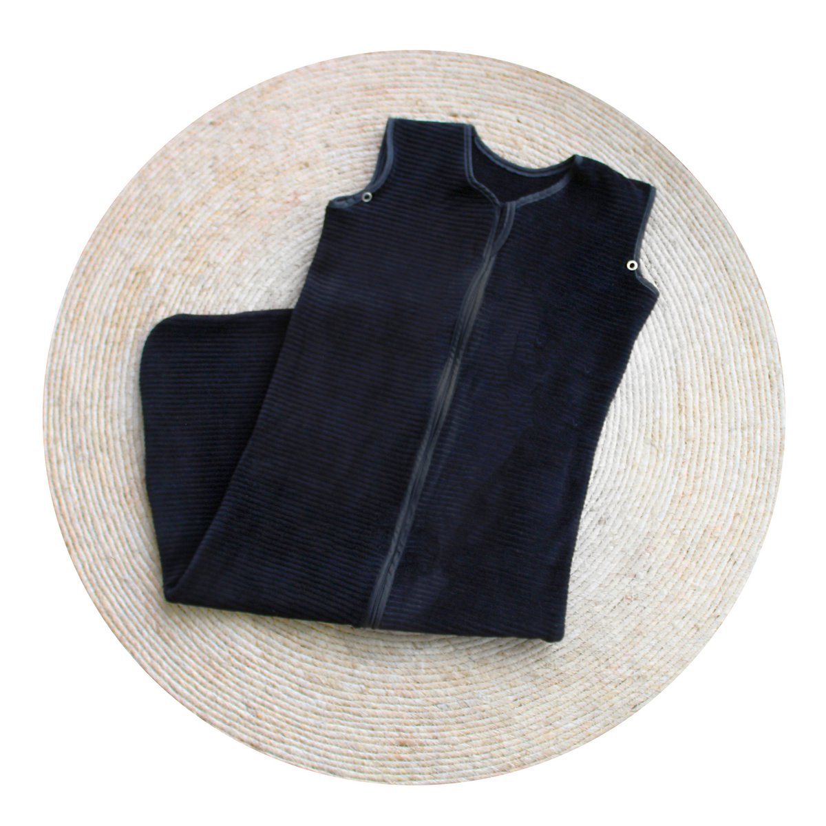 Baby Sleeping Bag - Black Ribbed Fabric