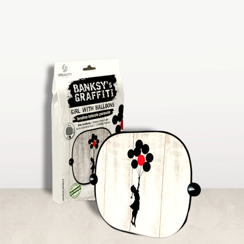 Banksy Car Side Curtain (44x35cm) - Floating Girl