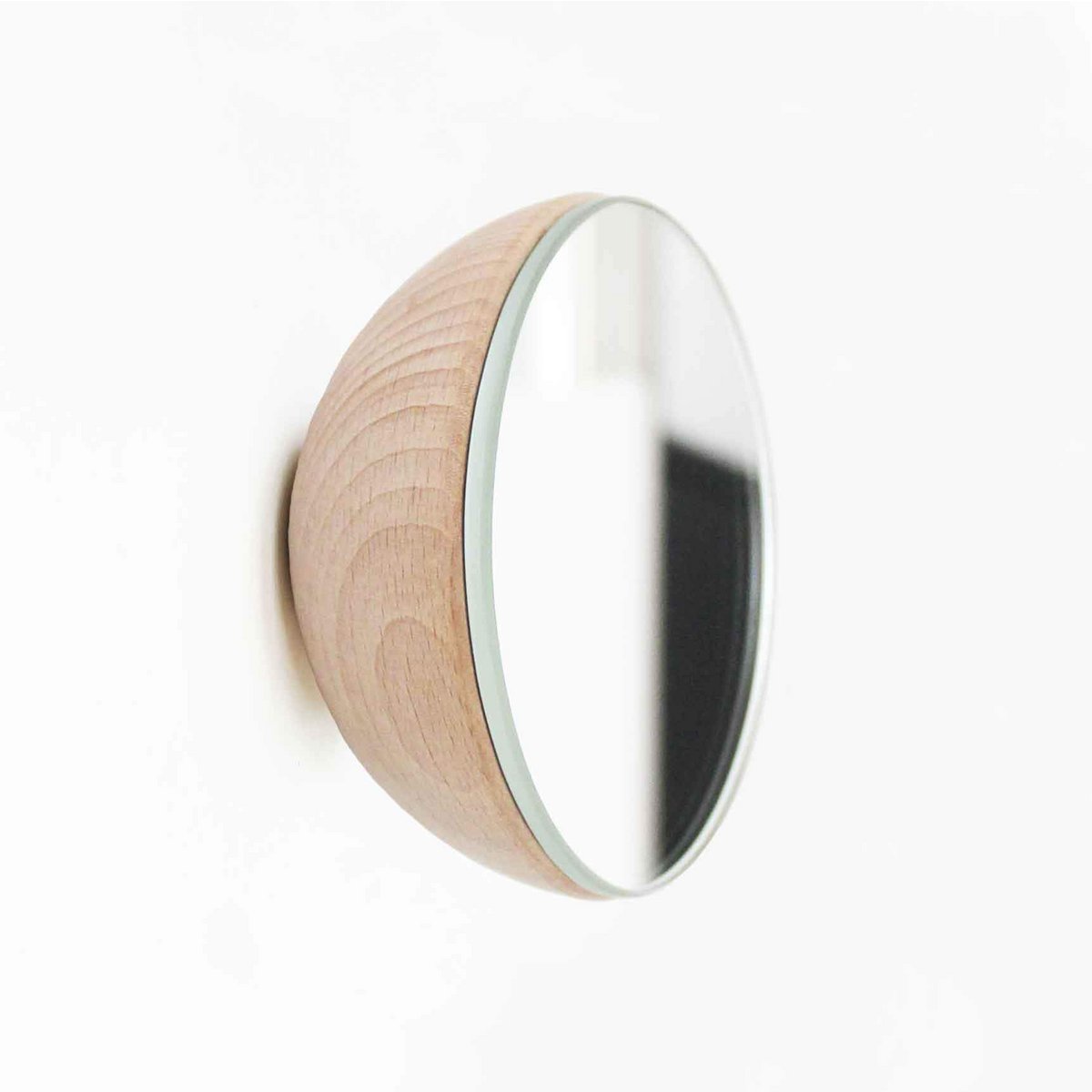 Gancho para espejo de pared redondo de madera de haya