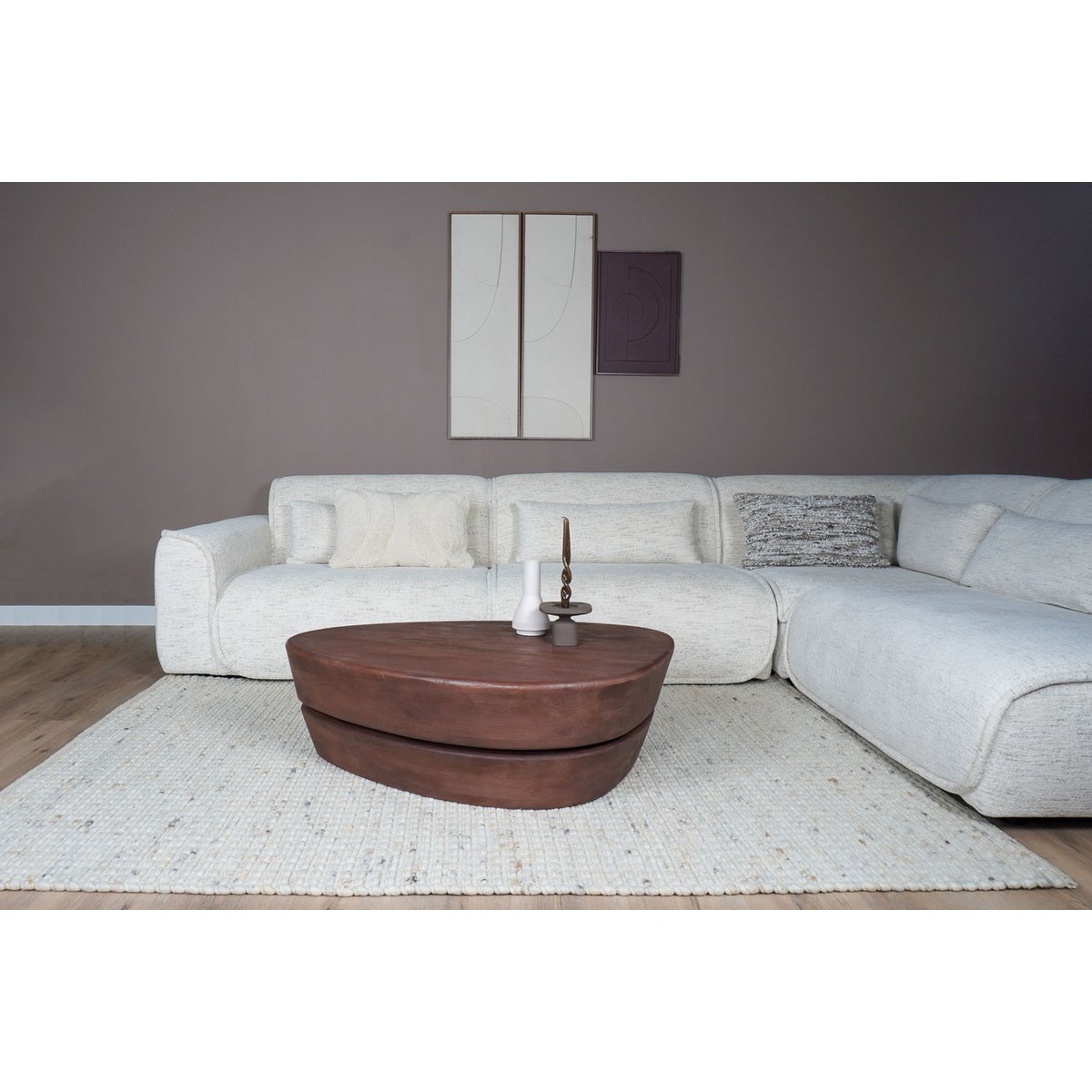 Stolik kawowy Kiva 107 x 80 cm - Drewno Espresso Mango