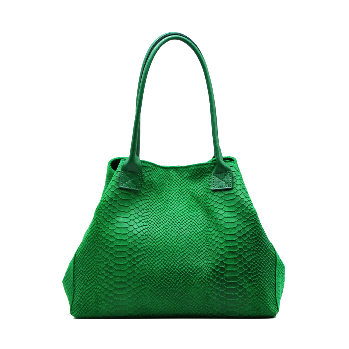 LOLA – Italian python-embossed leather bag – Green