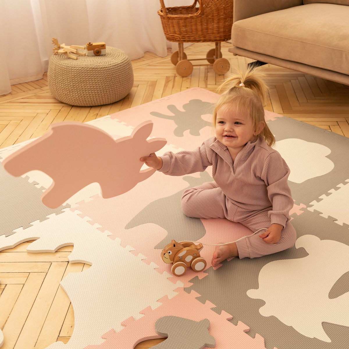 Tapis de jeu en mousse Hakuna Matte XXL «Afrique» 1,8 x 1,8 m