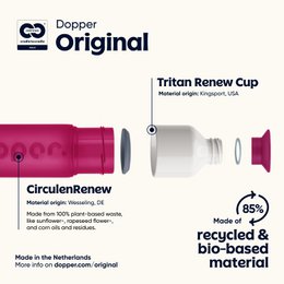 Dopper Original Genanvendelig Vandflaske Funky Fuchsia 450ml