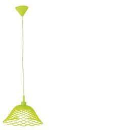 Green silicone pendant lamp with a unique geometric design, suitable for children's rooms.