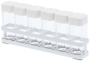 Yamazaki Tower Spice rack with 6 jars - White