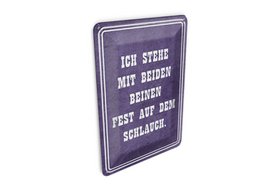 Tin postcard saying 10x14 cm stand firmly on the hose with both feet