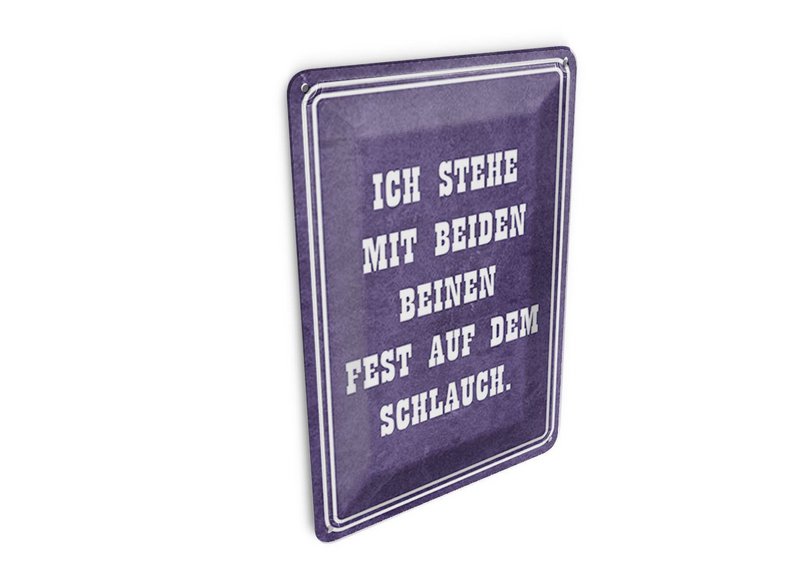 Tin postcard saying 10x14 cm stand firmly on the hose with both feet