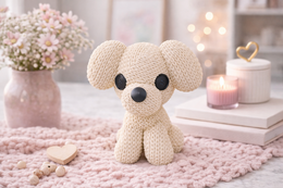 Eterna Wonder – Hundefigur im Strickstil – Dekoobjekt – Beige